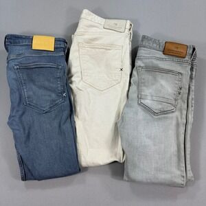3x Scotch & Soda Jeans Skinny Fit Stretch Denim Men's 32x32 Gray Blue Beige